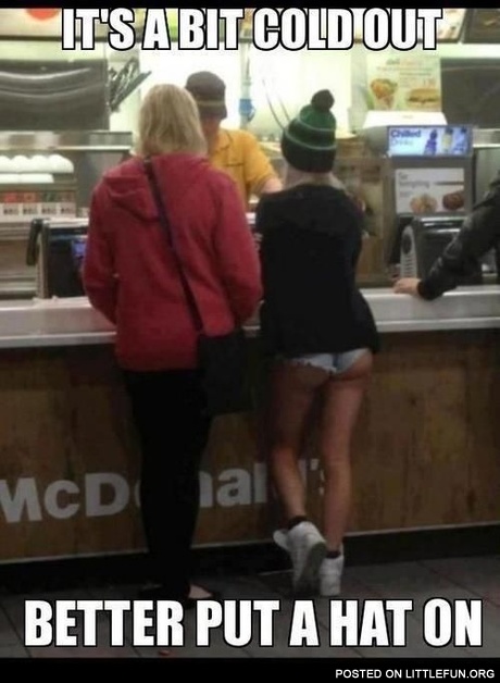 It's a bit cold out, better put a hat on