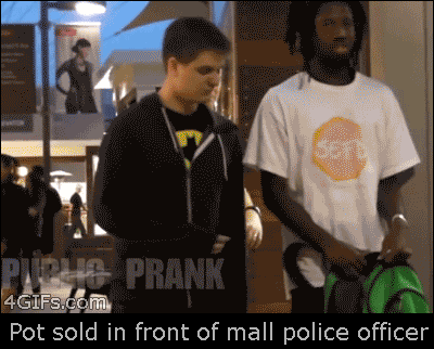 Pot sold in front of mall police officer
