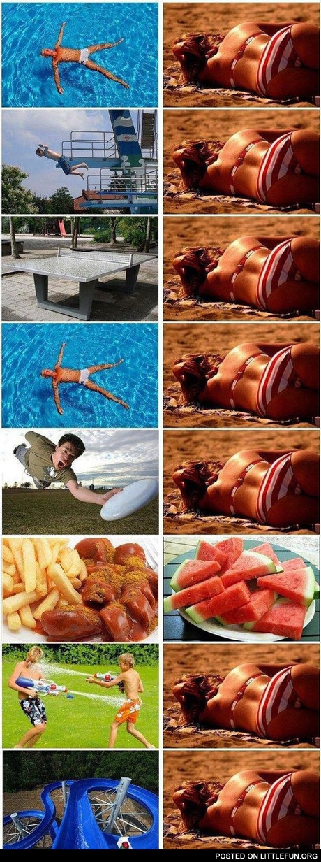 Men and women at the water park
