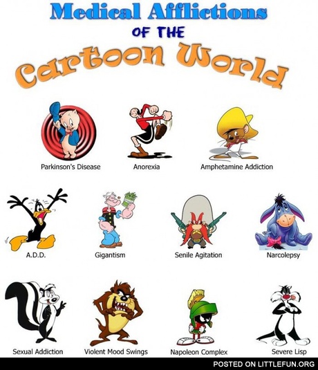 Medical afflictions of the cartoon world