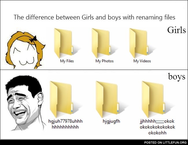 The difference between girls and boys with renaming files