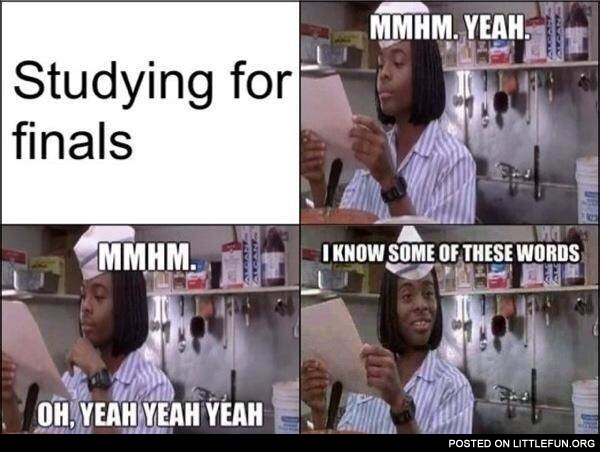 Studying for finals