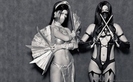 Kitana and Mileena Mortal Kombat cosplay