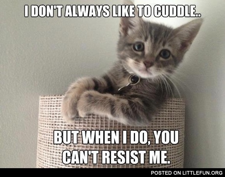 I don't always like to cuddle