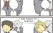 I hope that cute girl sits beside me