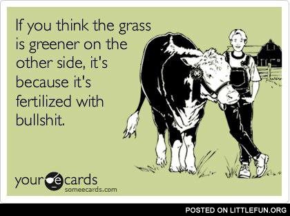 That's why the grass is greener