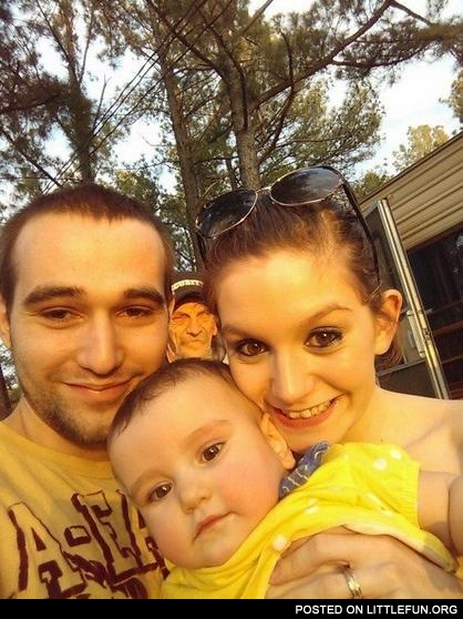 Old man photobombing.