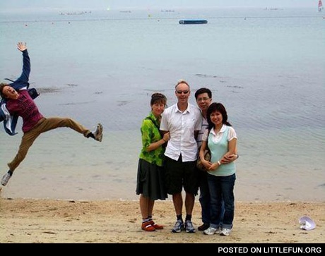 Photobombing on the beach