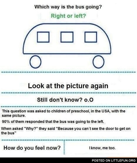 Which way is the bus going?