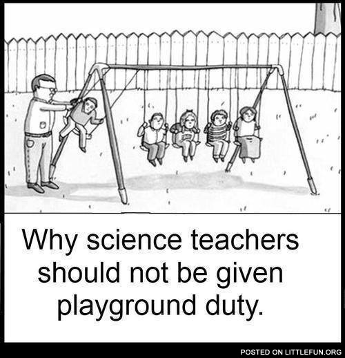 Science teachers and playground