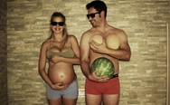 With pregnant wife