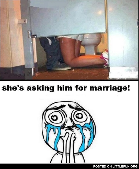 She is asking him for marriage