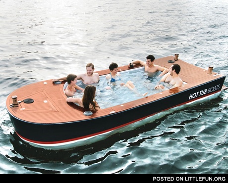 Hot tub boat. A water in the water.