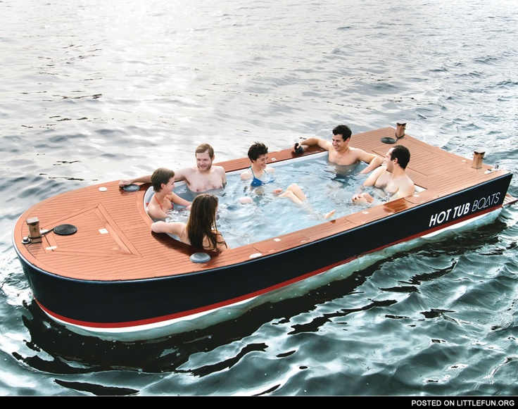 Hot tub boat. A water in the water.