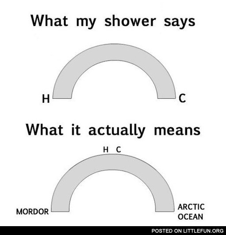 What my shower says