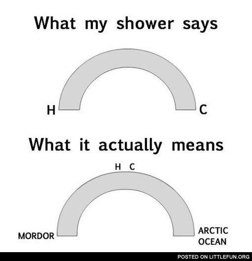 What my shower says
