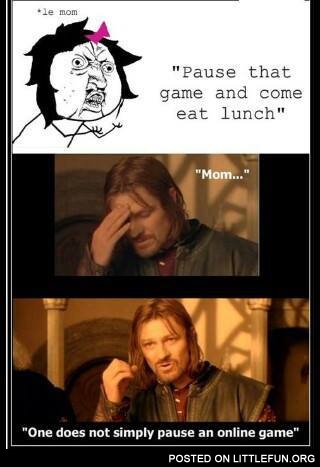 One does not simply pause an online game
