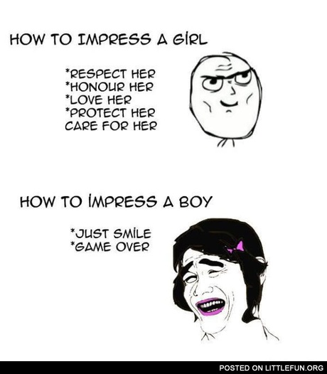 How to impress a girl vs. How to impress a boy