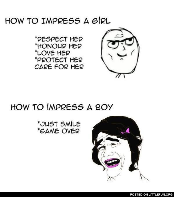 How to impress a girl vs. How to impress a boy