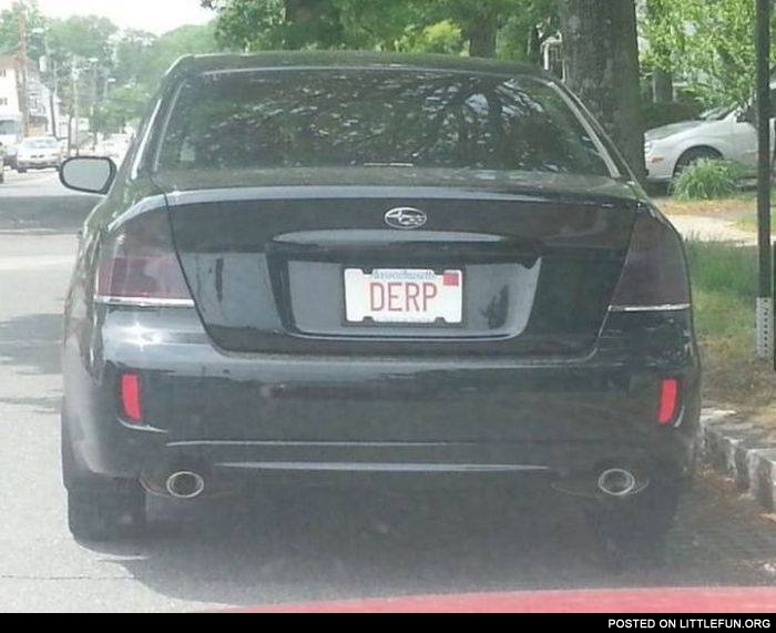 Derp licence plate