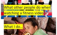 Watching a fitness video