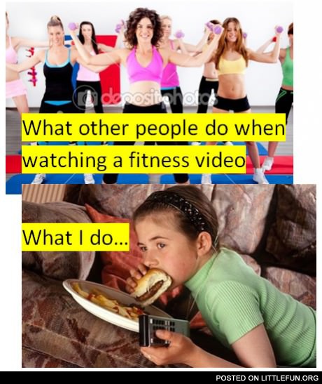 Watching a fitness video
