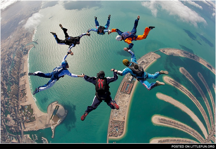 Sky diving In Dubai