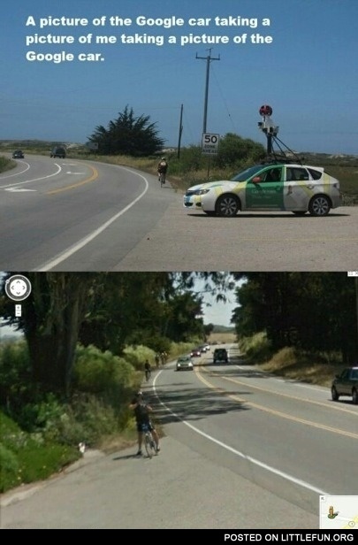 Me taking a picture of the google car