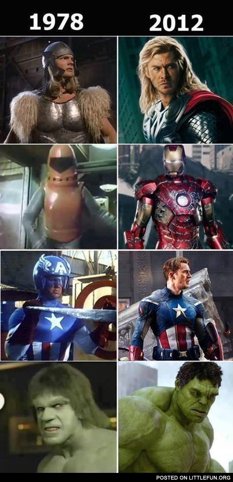 Superheroes then and now
