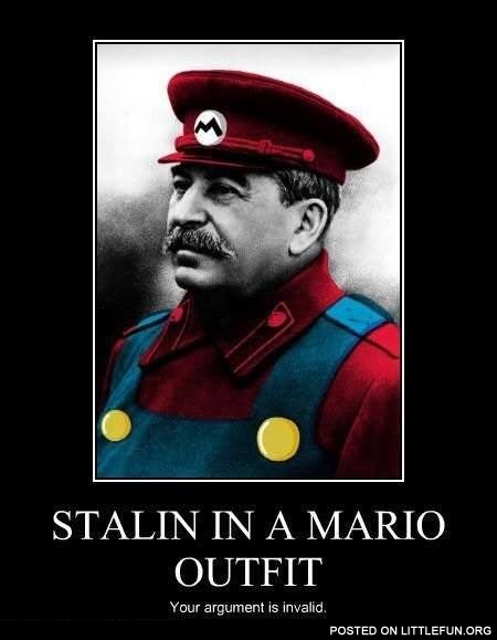 Stalin in a Mario outfit