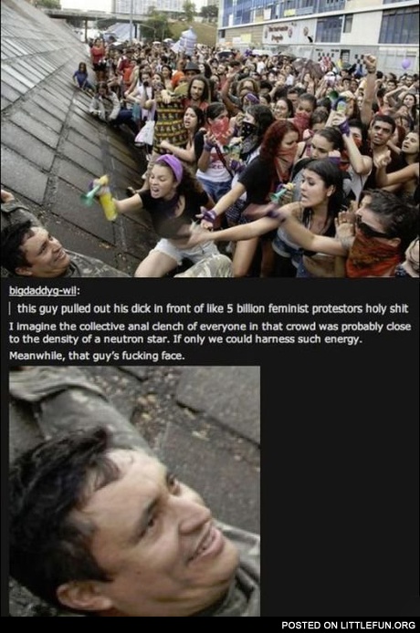 At the feminist protest