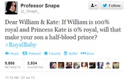 Prince William, Kate Middleton and half-blood prince