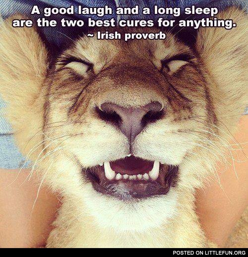 A good laugh and a long sleep