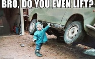 Bro, do you even lift? Kid holding a car.