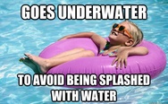 Goes underwater