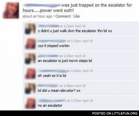 Was just trapped on the escalator