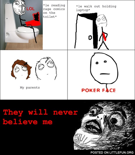 In toilet with laptop