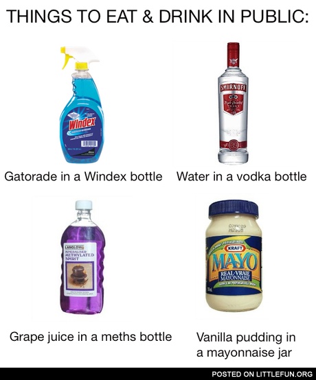 Things to eat and drink in public