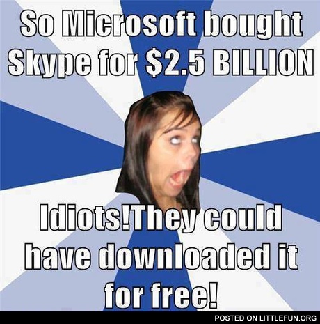 Microsoft bought Skype for 2.5 billion dollars
