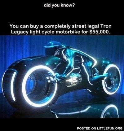 Tron Legacy light cycle motorbike