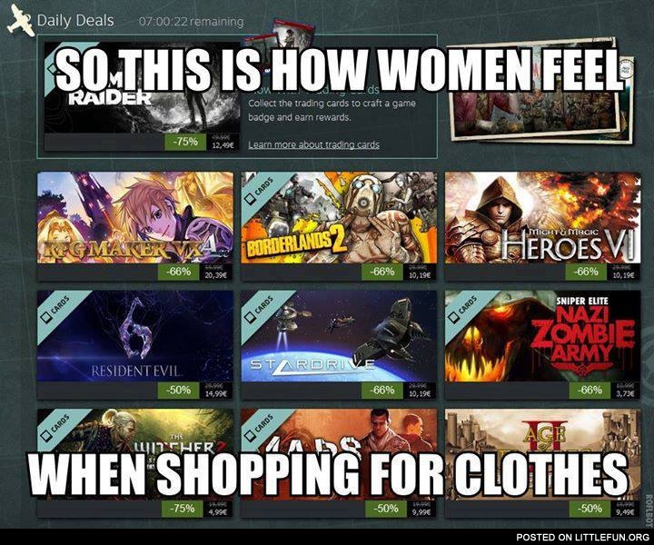 This is how women feel when shopping for clothes