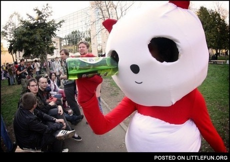 He is just drinking