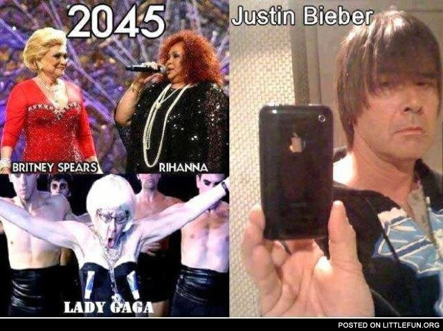 Britney Spears, Rihanna, Lady Gaga and Justin Bieber at 2045