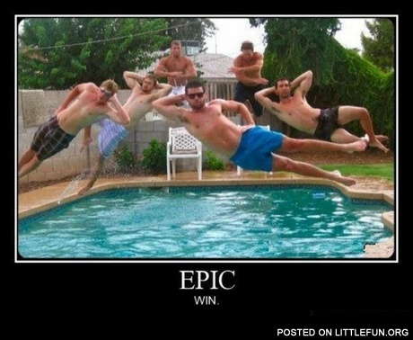Epic jump into the pool