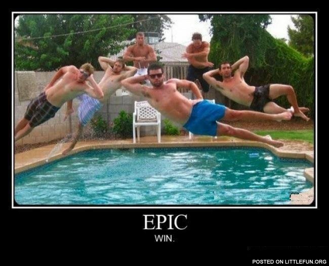 Epic jump into the pool