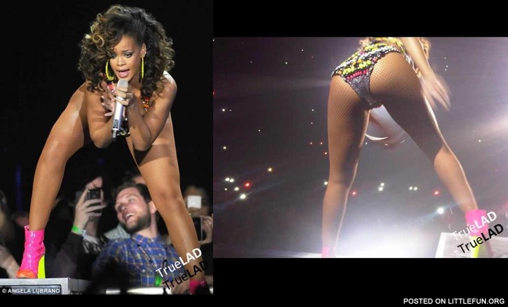 Rihanna's ass and one happy guy.