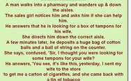 Cigarettes and tampons