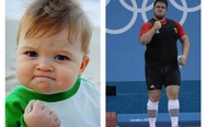 Successful kid at the Olympic games
