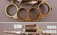 Gun, knife, brass knuckles - all in one