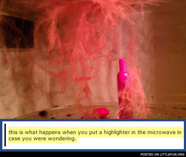This is what happens when you put a highlighter in the microwave